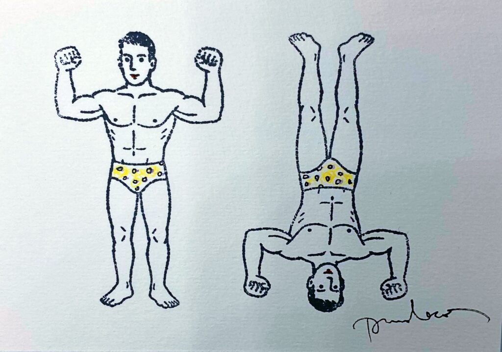 2 beaux nageurs en slip léopard