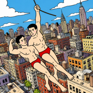 les beaux nageurs survolent New-York